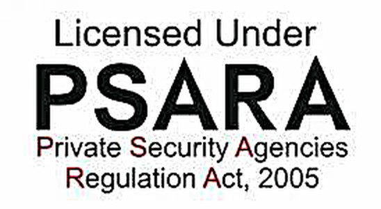 Licensed under PSARA - Private Security Agencies Regulation Act 2005