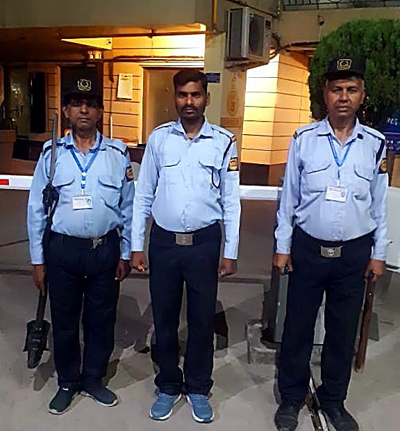 Modern Security Services guards on night duty at a corporate premises